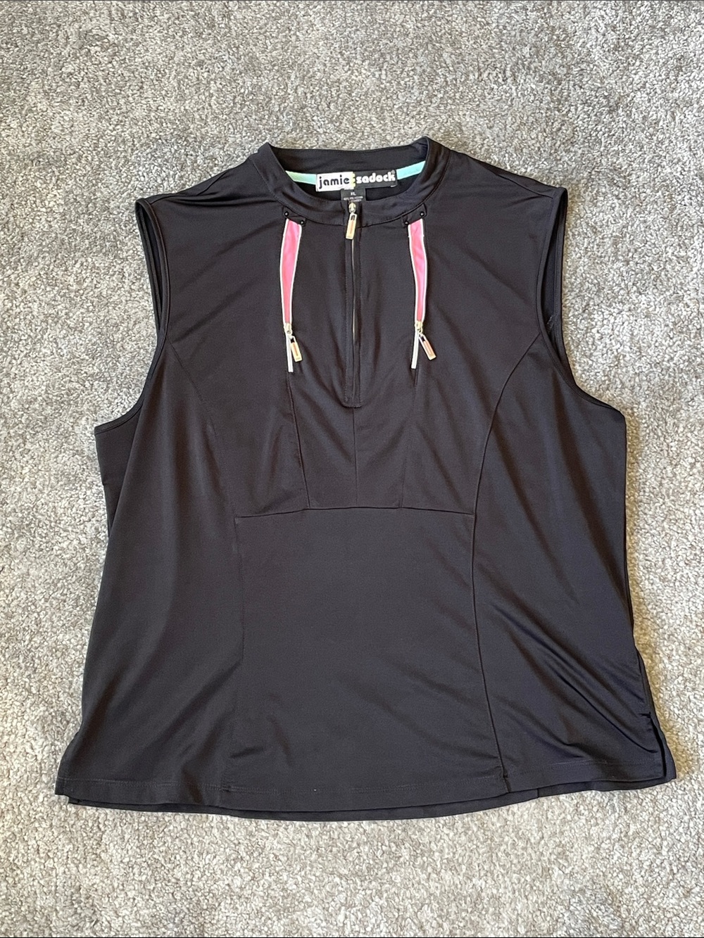 EC Jamie Sadock Black / Pink Sleeveless Lightweight Top - Size XL